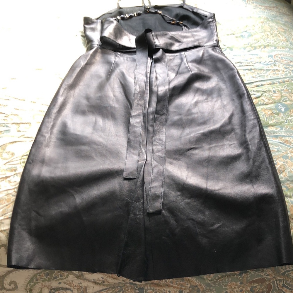 Prada Buttery black leather dress - Picture 4 of 11